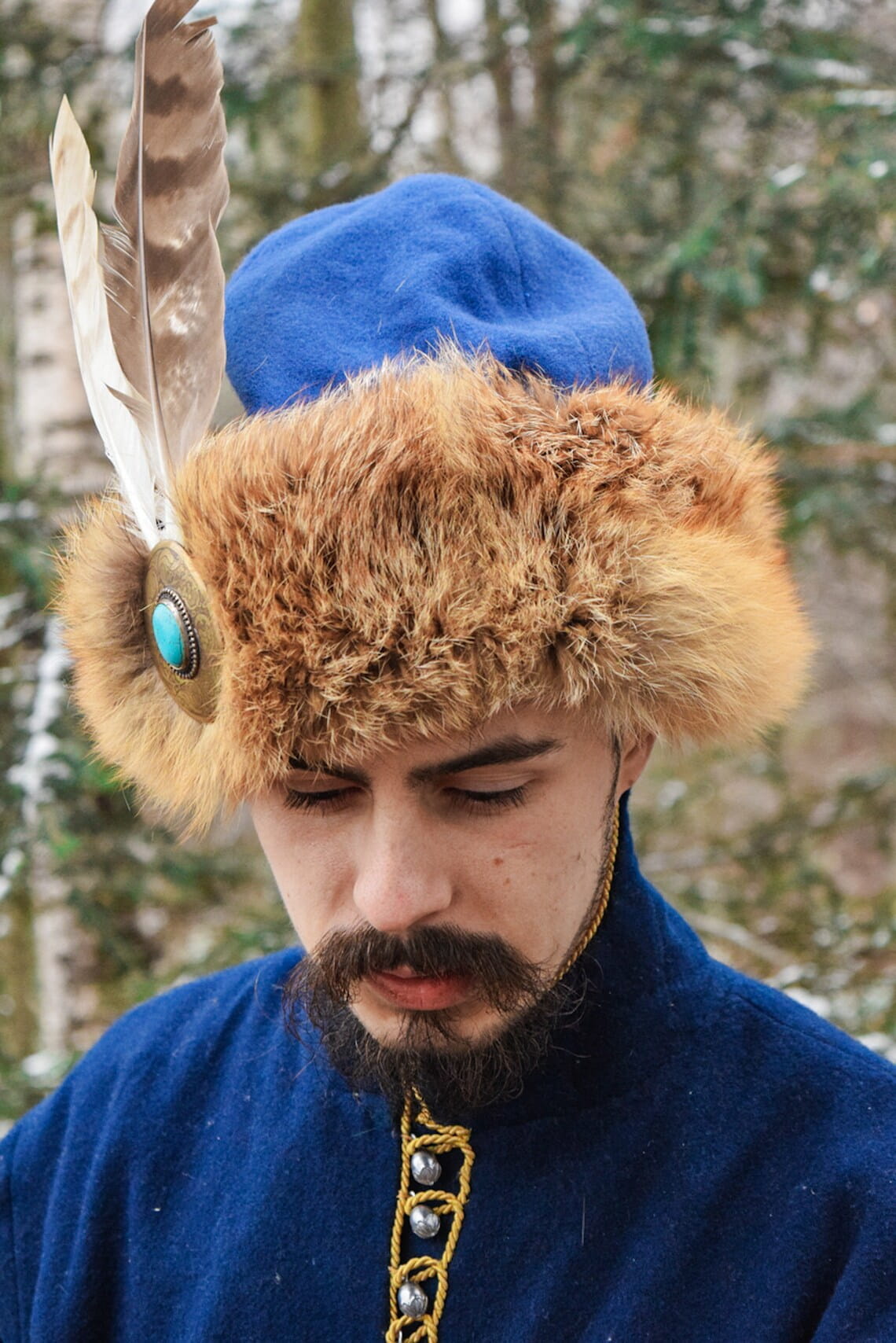 Hungarian Fur Hat Wool Kolpak Hat, High Cap With a Slit Fur, 17th Century  main image 3